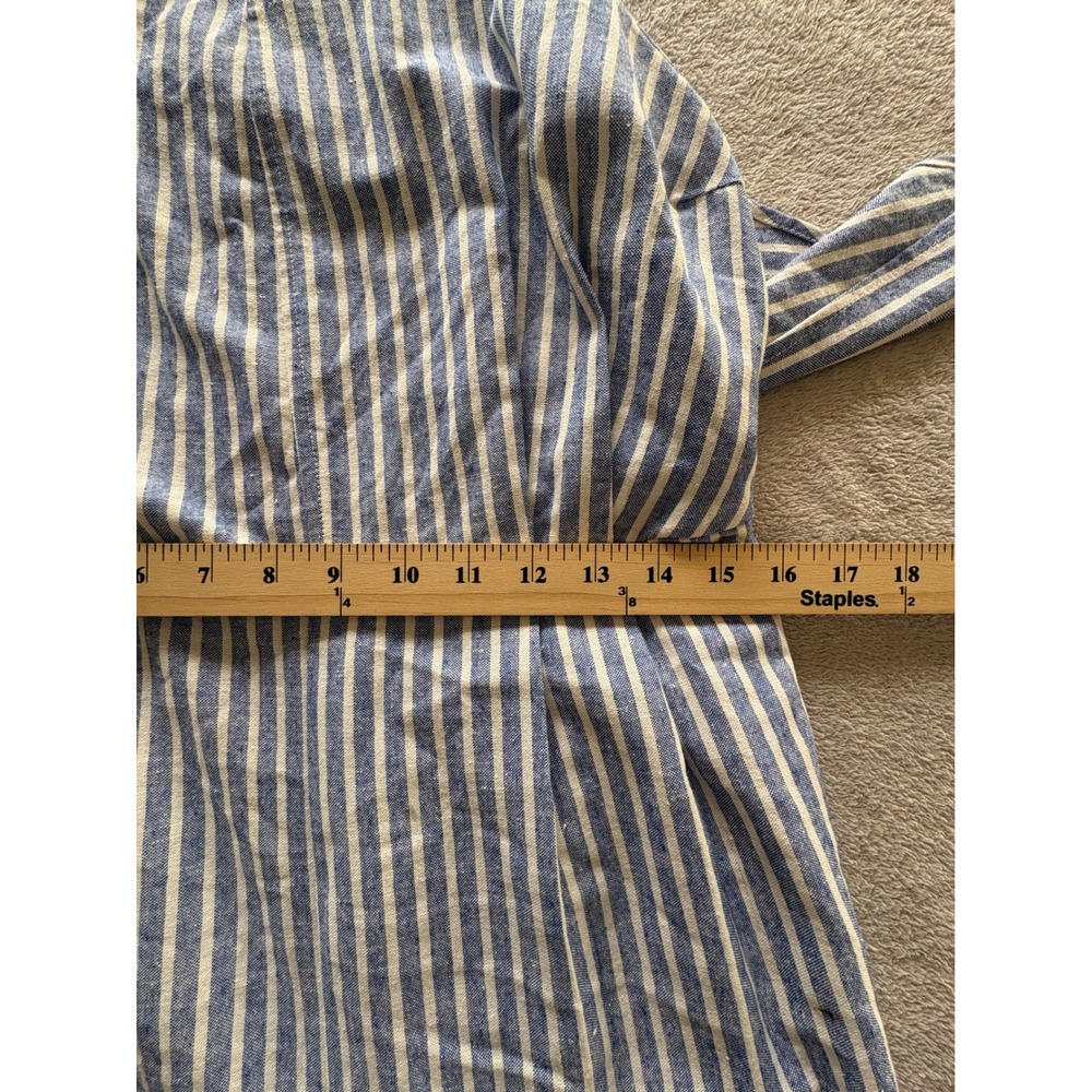 Greylin Blue White Striped Halter Front Tie Wide Leg Jumpsuit Womens Medium - Picture 4 of 10